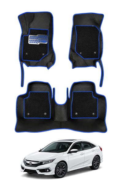 stiloto Honda Civic FC5 Sedan (2016-2021) Uyumlu 8D Deri Oto Paspas - Diamond...