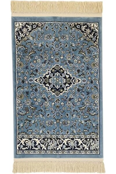 GENERAL سجادة صلاة زرقاء من هرم كاربتس - 110×70×0.8 سم، سجادة صلاة إسلامية مض...