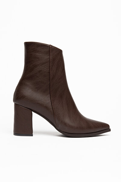 CHICELLA Guarda Brown Leather Pointed Toe Women's Heeled Boots