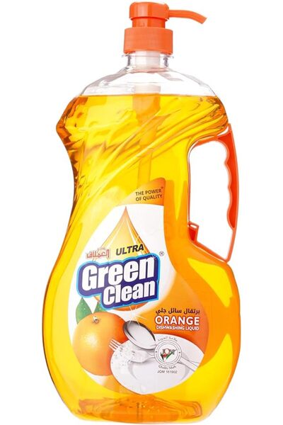 Green Clean سائل غسيل الأطباق - برائحة البرتقال - فعال ضد الدهون، لطيف على ال...