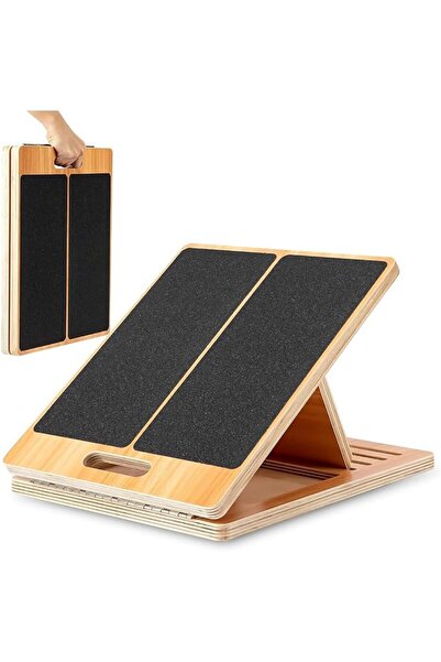 StrongTek 13” Wide Portable Wooden Slant Board, 5-Level Incline (15°-35°), Lo...