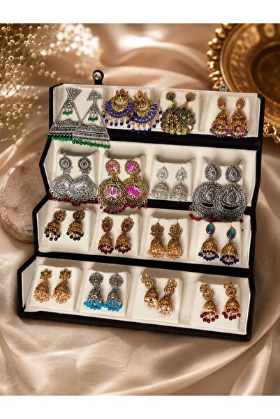 Generic Indian Jhumka & Chandbali Earrings Set – 16 Pairs