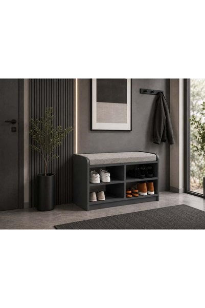 Balconica Nova Bench Ayakkabılık – 4 Raflı ve Üstü Puf Ayakkabılık, Dar Giriş...