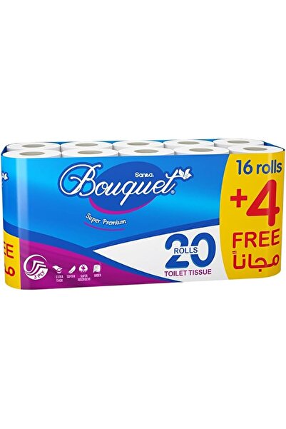 Sanita Bouquet ورق تواليت ثلاثي الطبقات 16+4 رولات مجانية 160 ورقة