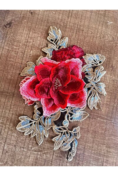 Gönülden Tasarım 30X20 cm Embossed Floral Embroidery Applique Arma