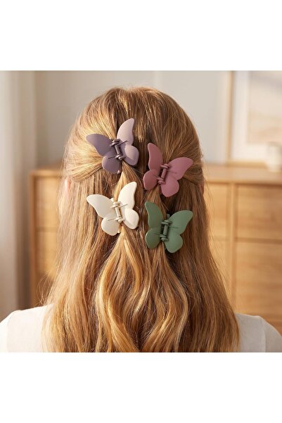 CozyNook Matte Butterfly Hair Clips for Women, Medium Non-Slip Claw Set for T...