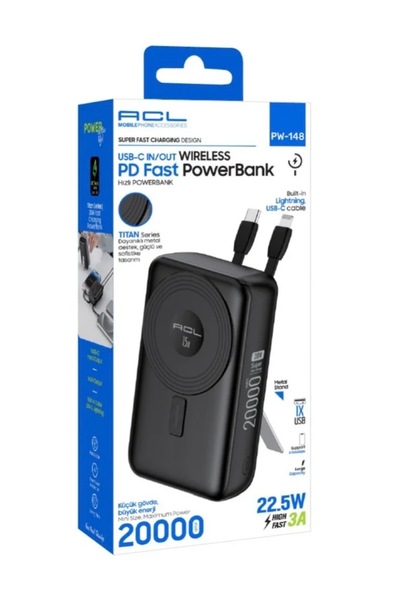 ACL PW-148 2000 Mah 15W Magsafeli Hızlı Şarjlı Standlı Powerbank