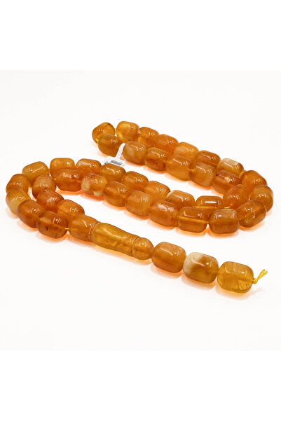 Generic Brand Missal Amber Prayer Beads – 42 Beads, 12–14.5mm Barrel Tasbih 6...