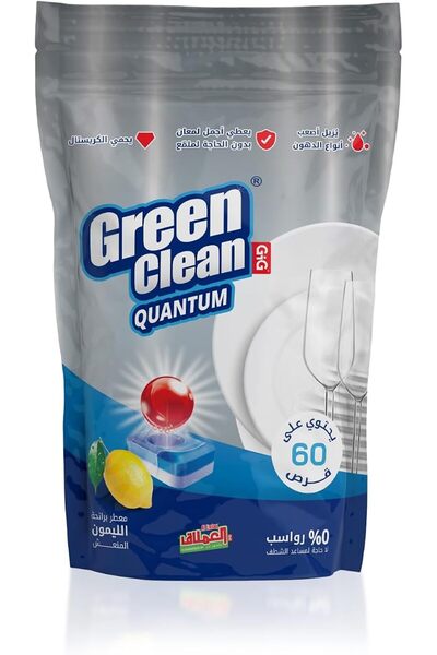 Green Clean أقراص غسيل الصحون برائحة الليمون - تزيل الدهون والبقع العنيدة - 6...