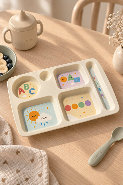 Wumboo 6-Compartment Melamine Children's Plate - Extra Durable Bpa Free Nutri...