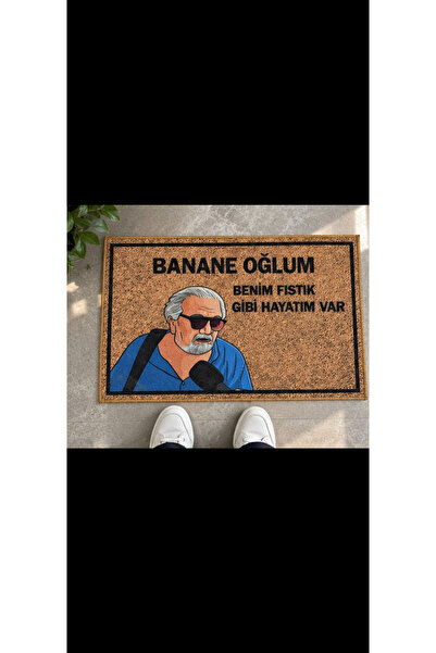 Xuping1 Banane Oğlum Yazılı Komik Dekoratif Kapı Önü Paspası