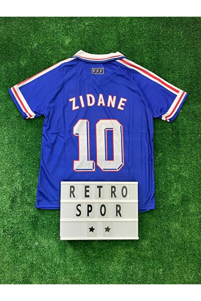Genel Markalar Zidane 1998 Dünya Kupası Yakalı Nostalji Fransa Forma / Zidane...