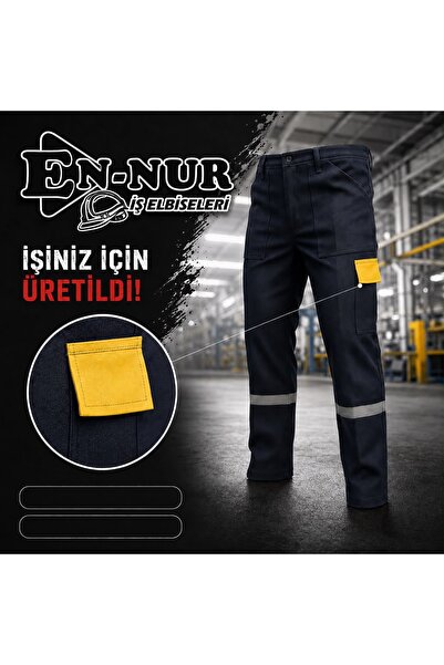 EN-NUR İŞ ELBİSELERİ Kışlık Gabardin Renkli Kapak Detaylı İş Pantolonu