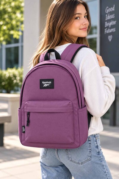 Reebok Purple School Bag and Daily Backpack with Large Compartments