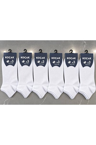 Koçaklar giyim penye patik siyah çorap dikişsiz 6'lı paket