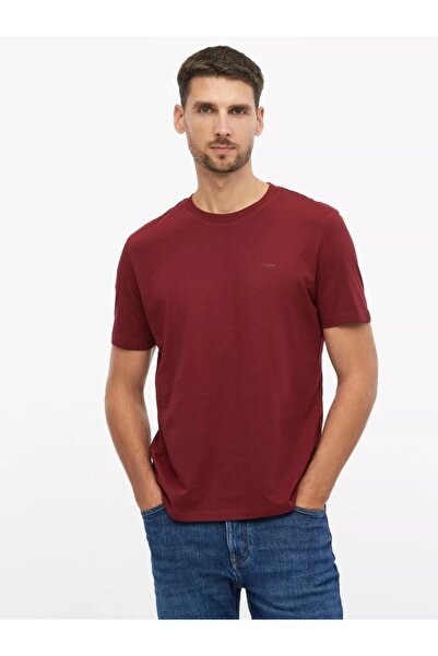 s.Oliver Tricou de bărbați din bumbac cu guler rotund, croială normală