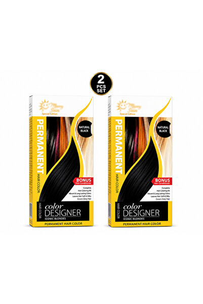 Lovisah Permanent Hair Color 2 PCS Set – Natural Black Shade with Bonus Hair ...