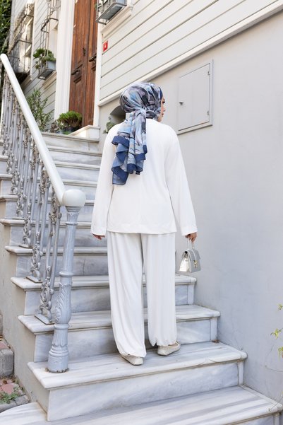 honeyed Zümra Premium Elastic Pocketed Modal Single Jersey Double Hijab Tracksuit Set