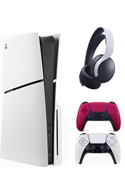 Sony Playstation 5 Slim Cdli + 2.kol Dualsense kırmızı + Ps5 pulse 3D kulaklı...