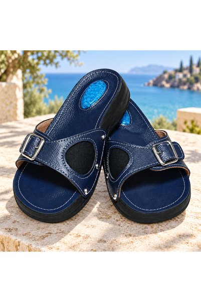 Siyo Comfort Artificial Leather Anatomical Sole Hallux Valgus Heel Spur Slippers Tşh001