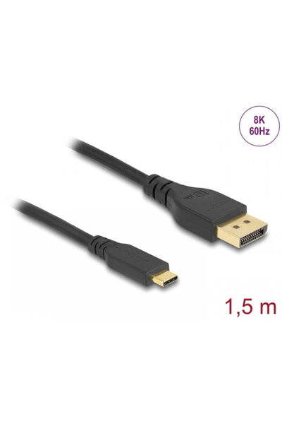 DELOCK USB Type-C > DP Кабел 8K 60Hz 1,5м двупосочен
