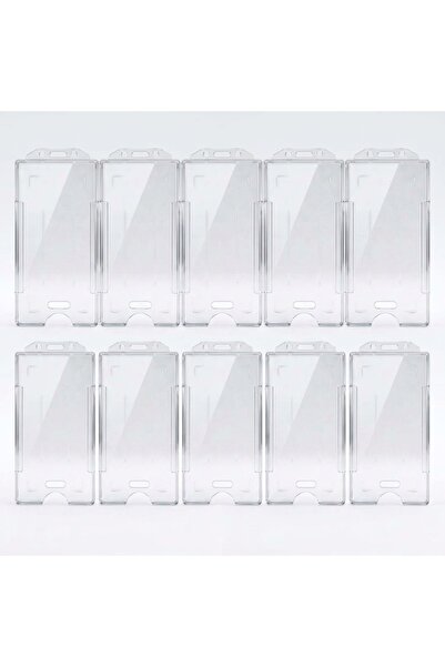 Generic Brand Transparent Vertical Hard Card Case 10 Pieces