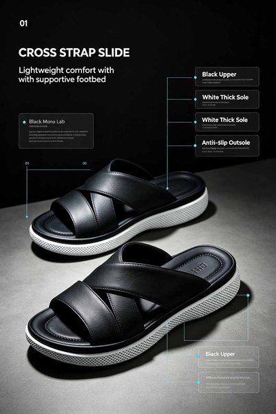 SoftSole KSA شباشب كاجوال ذات نعل سميك من الجلد الصناعي مع أشرطة متقاطعة مريح...