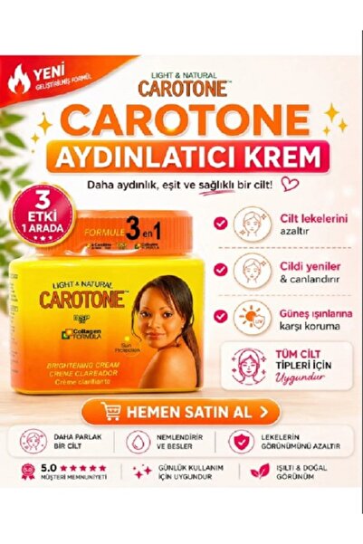 Carotone Aydınlatıcı Krem 3 Etkili Güneş, Doğum, Koyu Leke Yaşlanma Karşıtı C...