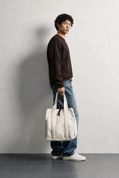 no7man Quill - Brown - Cotton Crew Neck - Men's Sweatshirt
