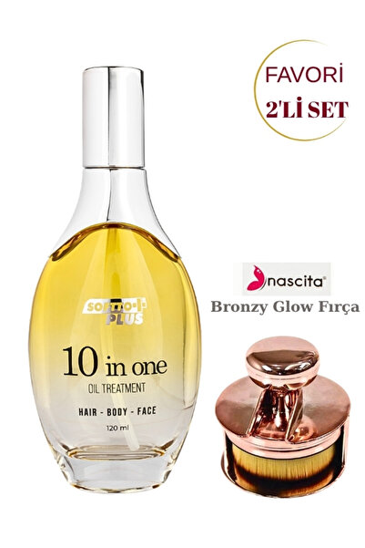 nascita Bronzy Glow Round Foundation Brush Nasbrush0247 +10 in 1 Precious Oil...