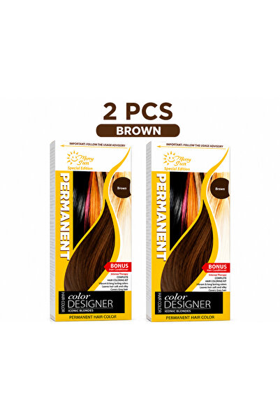 Lovisah Styles Permanent Hair Color 2 PCS Set – Brown Shade with Bonus Hair C...