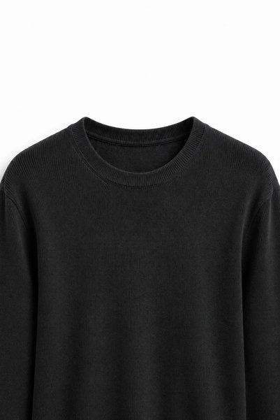 no7man Quill - Black - Cotton Crew Neck - Men's Sweatshirt
