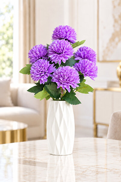 Naderi Çiçeği Yapay Çiçek 7li Lüx lila kasımpatı Demeti 35 cm ( Saksısız ) to...