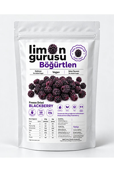 LİMON GURUSU Dondurularak Kurutulmuş Böğürtlen - 18 Gr. - Yerli Üretim - Doğa...