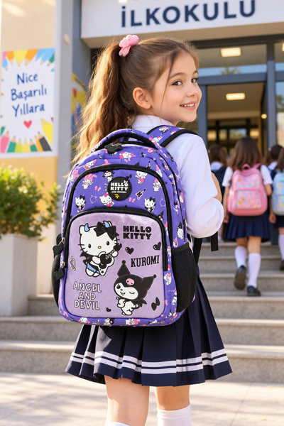 Hello Kitty Rucsac școlar Friends cu 3 compartimente și buzunare ortopedice 4...