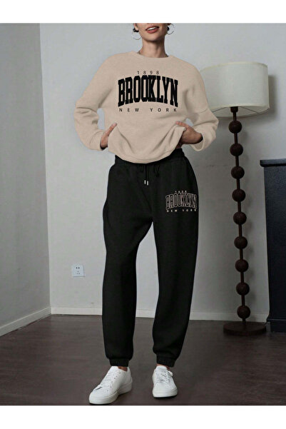 DASH WEAR Unisex Cotton Brooklyn New York Printed Oversize Crew Neck Bottom T...