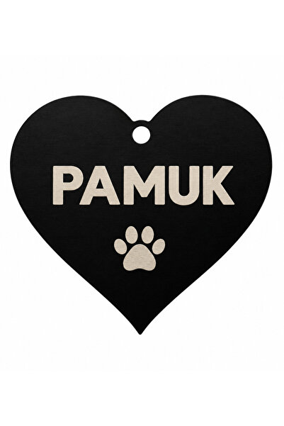 Kişiye Özel Ahşap Pleksi Evcil Hayvan Künyesi - İsim ve Telefon Numaralı Kemik Daire Kalp Tasma İsimliği Köpek Kedi