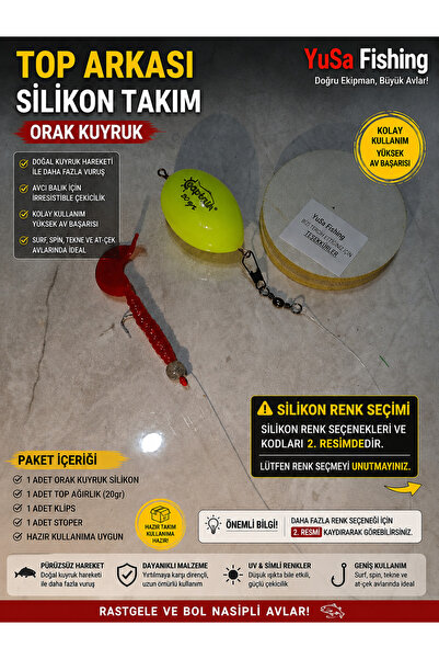 YuSa Fishing Top arkası silikon takım - orak kuyruk - renk seçeneği