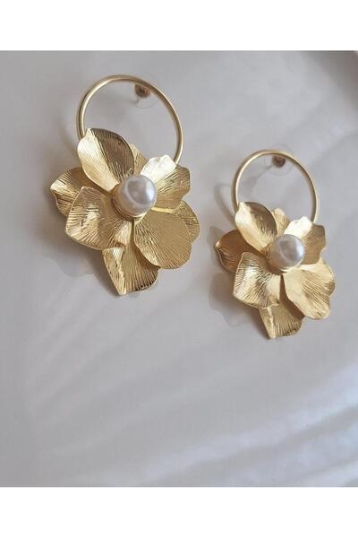 Svc Aksesuar Pearl Flower Earrings