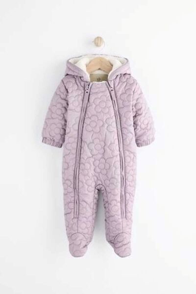 Next Baby Pembe Lila Polar Astarlı Astronot Tulum / Mont