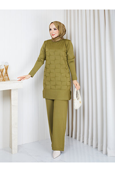 NİLNUR MODA طقم تونيك بنمط نجمة ذاتية الصنع من نسيج كولد سبن للموسم الجديد مع...