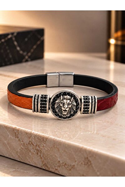 EL YAPIMI Leather Fan Bracelet (Yellow-Red)