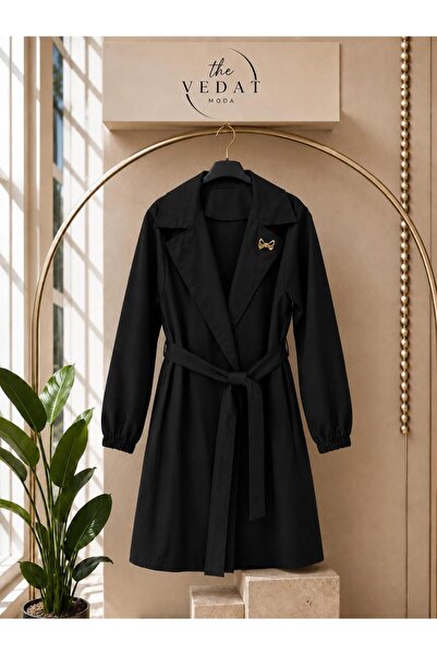 MODA VEDAT معطف طويل نسائي بحزام -0425