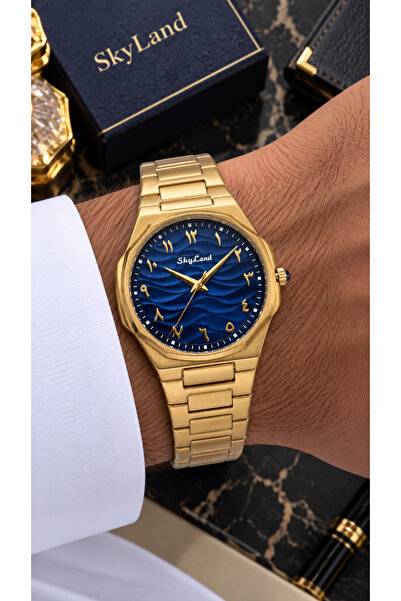 Generic Brand ساعة سكاي لاند – جولد بلو LOOSTER TIME