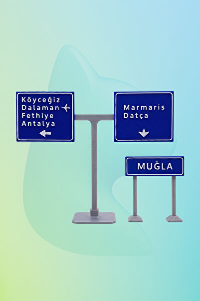 aysluka Marmaris Yol Ayrımı Tabelası ve Muğla Şehir Tabelası - 2'li Set