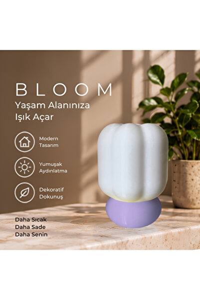 Genel Markalar LALU STUDIO Bloom Dekoratif LED Masa Lambası, Komodin ve Gece ...
