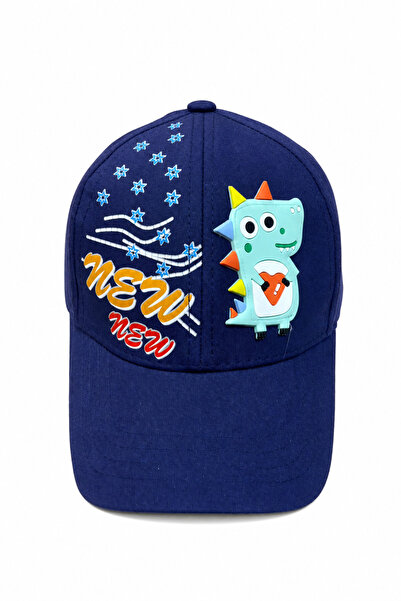 Jack Ferrero Children's Navy Blue Dinosaur and Star Pattern Adjustable Baseba...