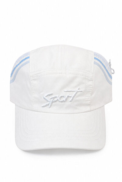 Jack Ferrero White Sport Written Mesh Detailed Adjustable Unisex Sports Hat