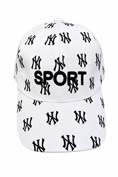 Jack Ferrero White Ny Pattern Sport Written Adjustable Unisex Baseball Cap