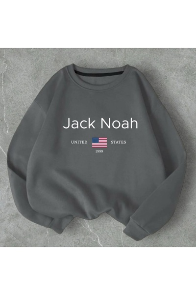 Jack & Noah سترة رياضية مطبوعة برقبة دائرية من Sıfıryaka